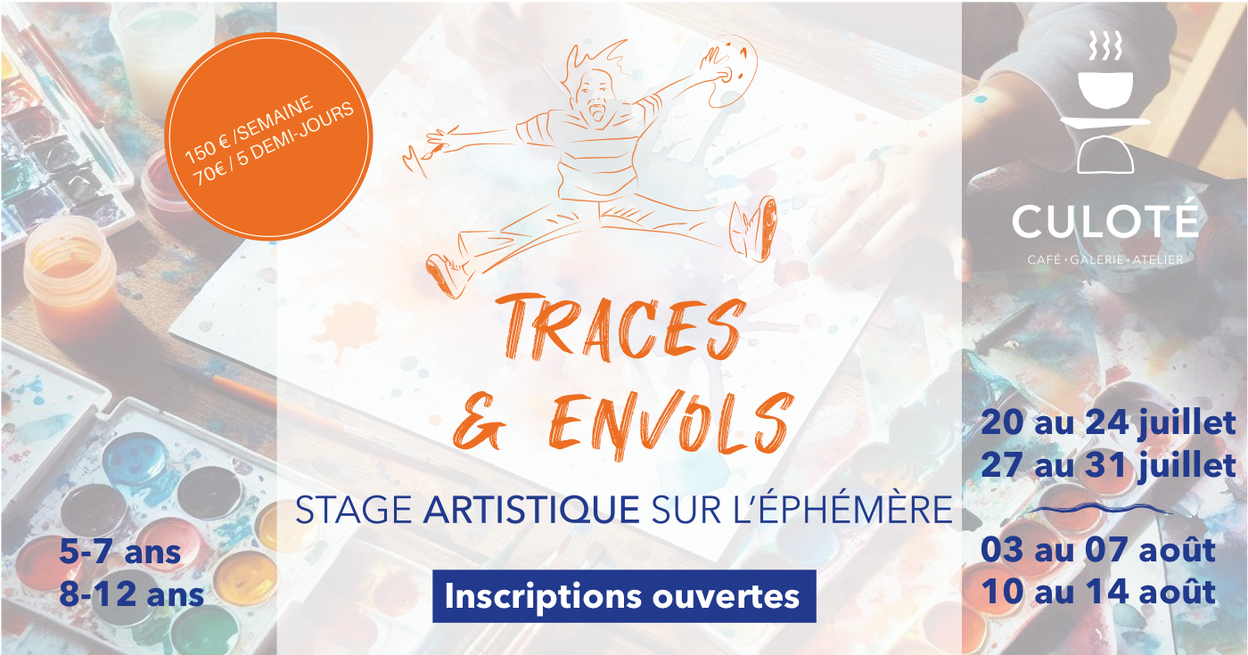 Stage d'été Traces & Envols — stage artistique 5 à 12 ans, juillet-août 2026